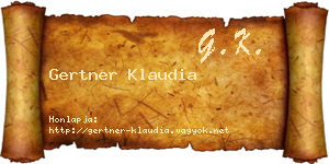 Gertner Klaudia névjegykártya